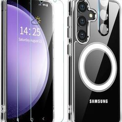 Nuevo Samsung Galaxy S24 Case, S24 Case 2X Tempered Glass Screen Protector+1X Camera Lens Protector