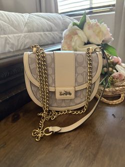 Coach Beige and Gold Crossbody Bag