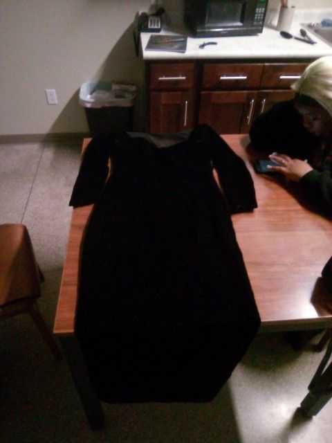 Long, Black, Satin Dress