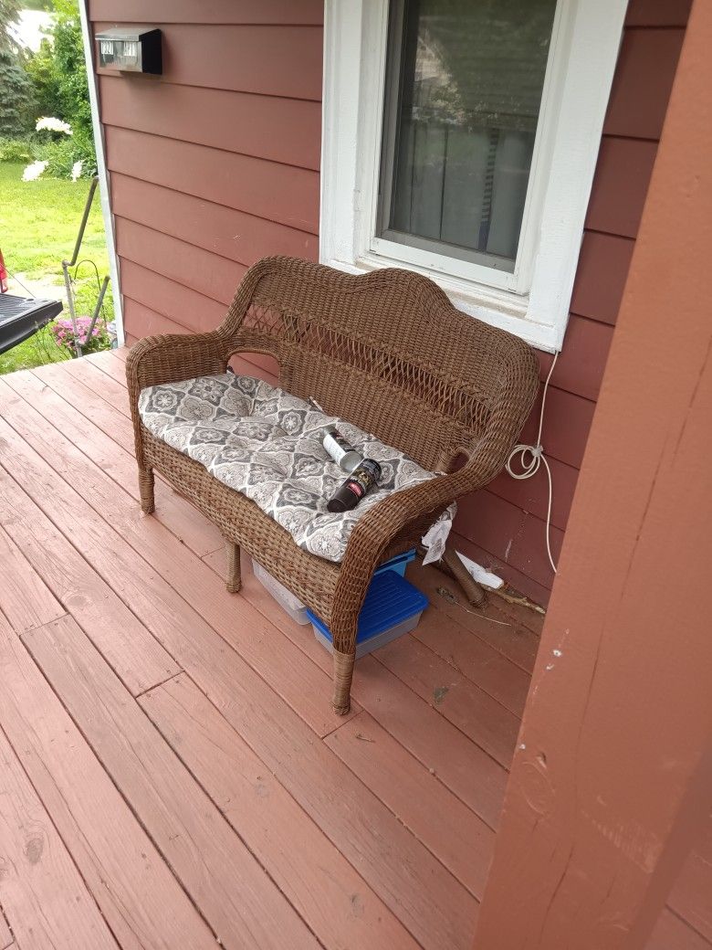 Wicker Chairs And Bench