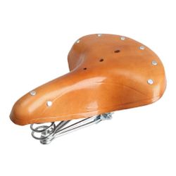 Very Comfortable Bike Saddle Cowhide Three-Spring Vintage Bicycle For Seat