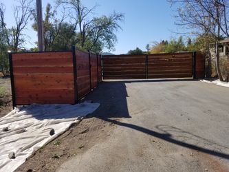 6’ High Horizontal wooden fences and gates with Steel Frame