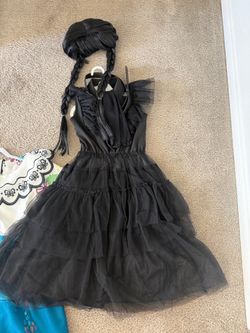 Wednesday Addams Halloween Costume with Wig size 7