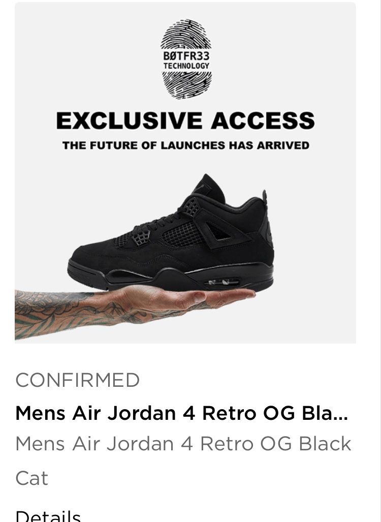 Jordan 4 Black Cats In Hand Size 12