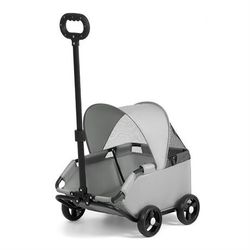 Dog Stroller 4 Wheels Folding Dog Cart with Sunshine Cover Pet Stroller