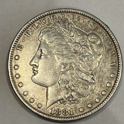 1881 Morgan 90% Silver Dollar 