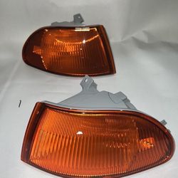 92-95 honda civic 4 door sedan corner lamps lights amber pair