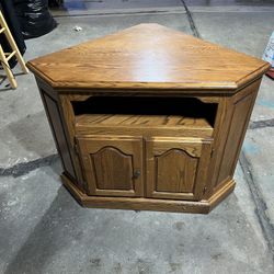 Oak Wood Corner Cabinet. 