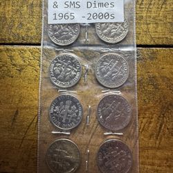 10 Pcs. PROOF & SMS Dimes.
