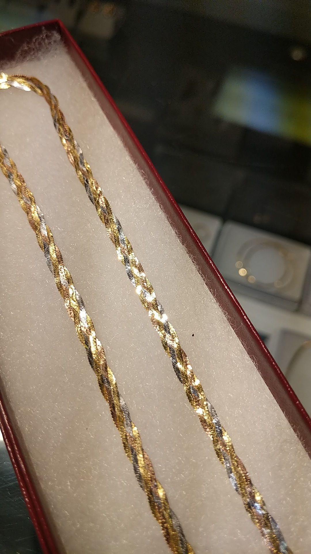 14K TWISTED CHAIN TWO TONED GOLD CHAIN