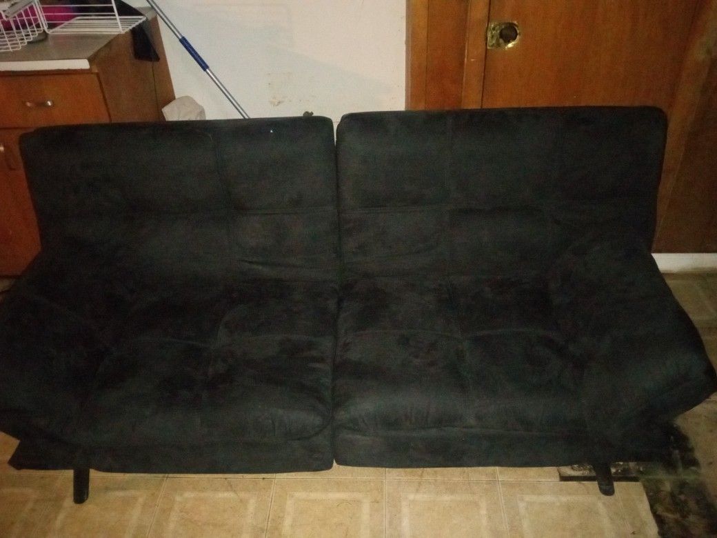 Black Suede Futon/Daybed