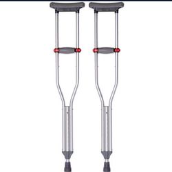 Crutches: Lightweight Aluminum , for Patients 5’1” -5’9” Tall, Walking Aid for Kids, Adults & Seniors, 300 lbs. Weight Capacit