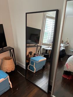 63” x 28” Black Wooden Framed Floor (or wall mounted) IKEA Mirror
