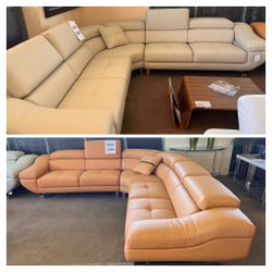 💥BIG SALE💥Leather Sectional w/Beige, Orange color Options💥%50OFF
