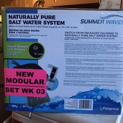 SUMMER WAVES SALT WATER SYSTEM FOR ABOVE GROUND POOLS W/ TOUCH LED DISPLAY
