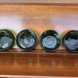 Midcentury Modern Avocado Green Glass Bowls