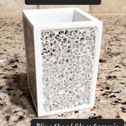 Bling Shard Glass Ceramic Toothbrush Holder Pen Container Bathroom Tumbler