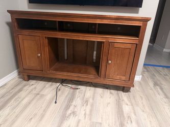 High Boy Solid Wood TV Stand — Fits 65” TV