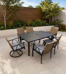 7pc outdoor patio dining table set