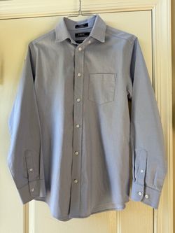 Boys Size (14-16) Blue Long Sleeve Button Down Shirt. Used, Like New!