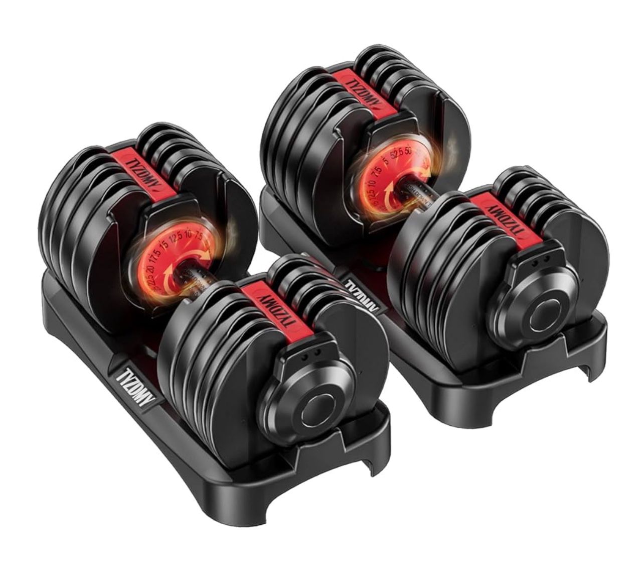 Adjustable Dumbbells Set of 2,Free Weights Dumbbells Set,Adjustable Dumbbell Set,52.5 lbs pair