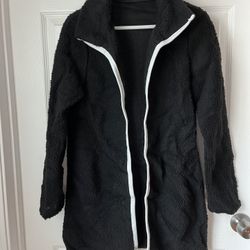 Oversized Coat for Women's Solid Color Winter Warm Loose Long Sleeve Plush Long Cardigan