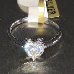 Moissanite Solitaire Heart Shape Engagement Ring