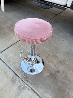 Pink Velvet Adjustable Swivel Bar Stool –