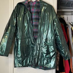Vintage Rain Metallic Jacket Size Small Can Fit Medium 