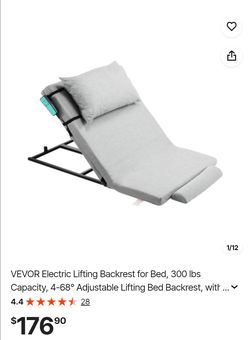 VEVOR Electric Lifting Backrest for Bed, 300 lbs Capacity, 4-68° Adjustable Lifting Bed Backrest, with Headrest & Legrest, Machine Washable for Cleani