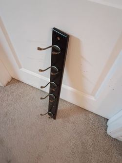 Wall‑Mounted Metal J‑Hook Robe and Towel Hook Rack with 5‑Hooks