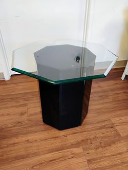 Clearance - Octagonal Glass Top End Table 