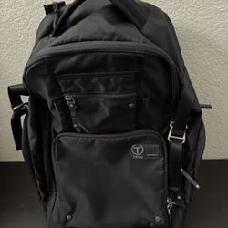 T-Tech By Tumi Icon Jerry Wheeled Black Medium Backpack Carry On 
