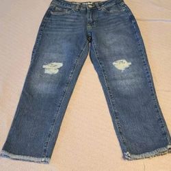 Cat and Jack Girls Ankle Straight Jeans- Medium Wash Size 10