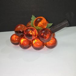 Vintage Midcentury MCM Lucite Orange Grapes with Stem