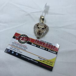 14KYG Diamond Lion Pendant 