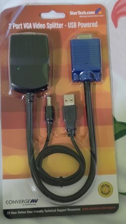 2 Port VGA Splitter- Usd Powered *band New*