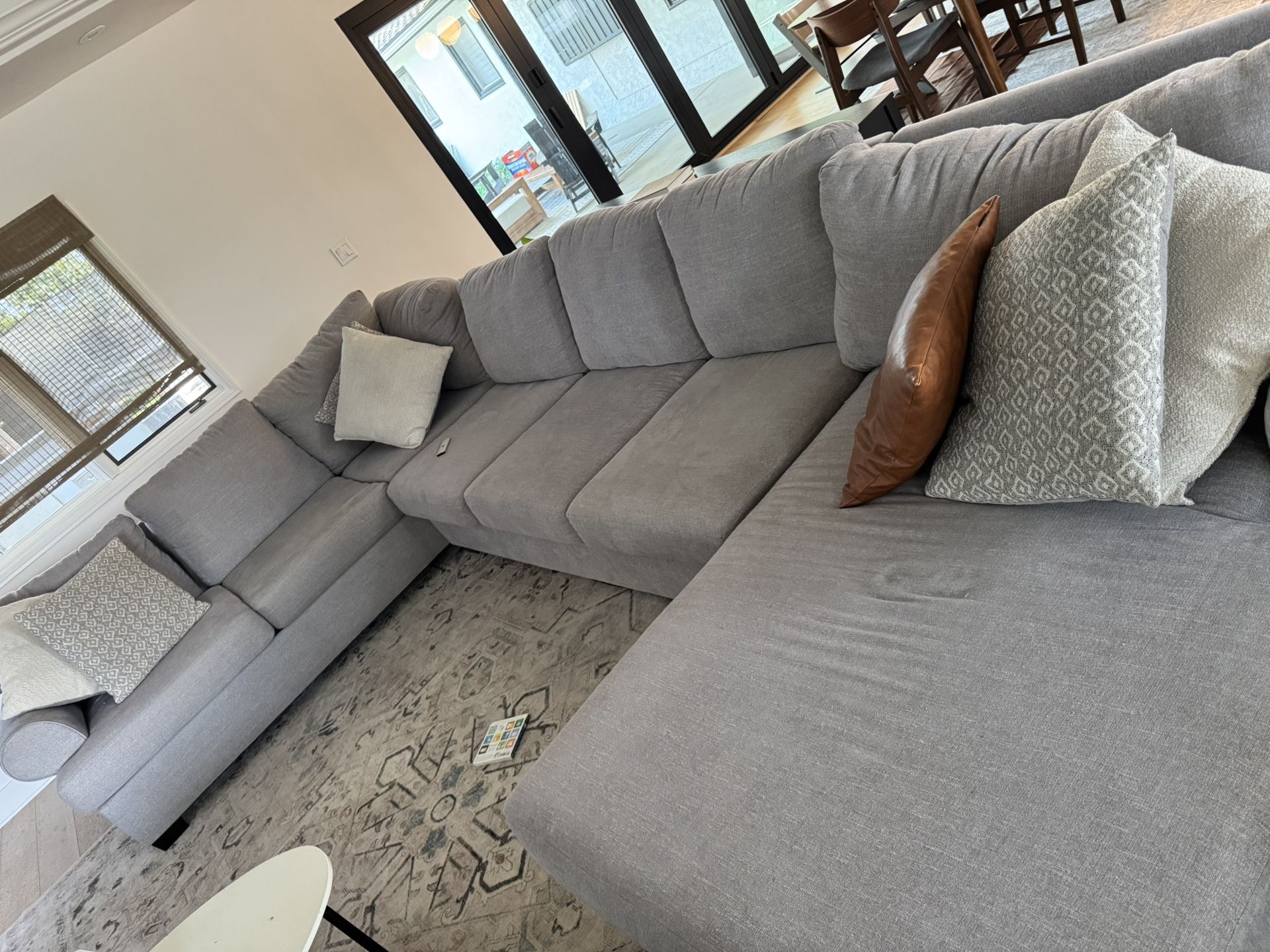 Sectional Sofa - 3 PC - Grey - Chaise