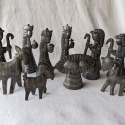 11 Piece Handmade Metal Nativity Scene