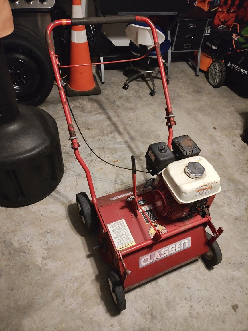 Classen dethatcher TR-20RH Walk Behind Turf Rake w/ Spring Tines Honda