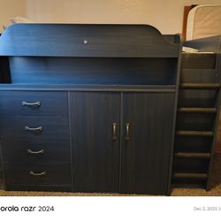 Twin Size Loft Bed With Foam Mattress 