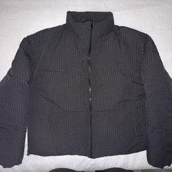 Tall Oversized Check Ripstop Funnel Neck Puffer Jacket "MAN" Size XL