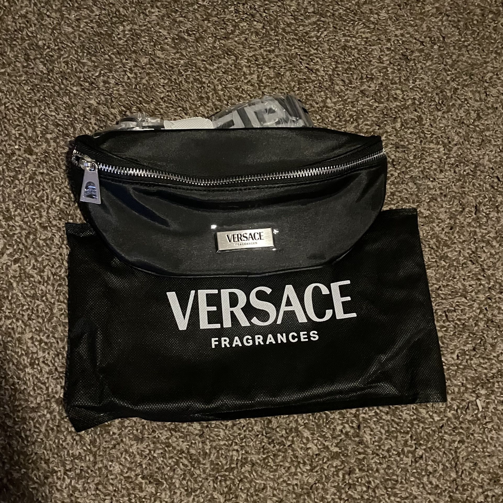 Versace men’s black belt bag