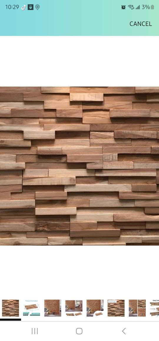 UltraWood Teak Firenze Wall Panel Set - Decorative Wood Wall Panels for Interior Decor - 3D Accent Wall - Easy DIY Installation - Asian Teak Wood -