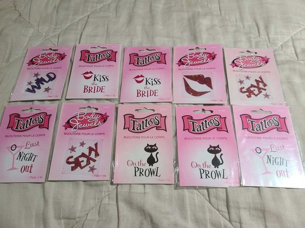 Bachelorette Tattoos/ Body Jewels X 10