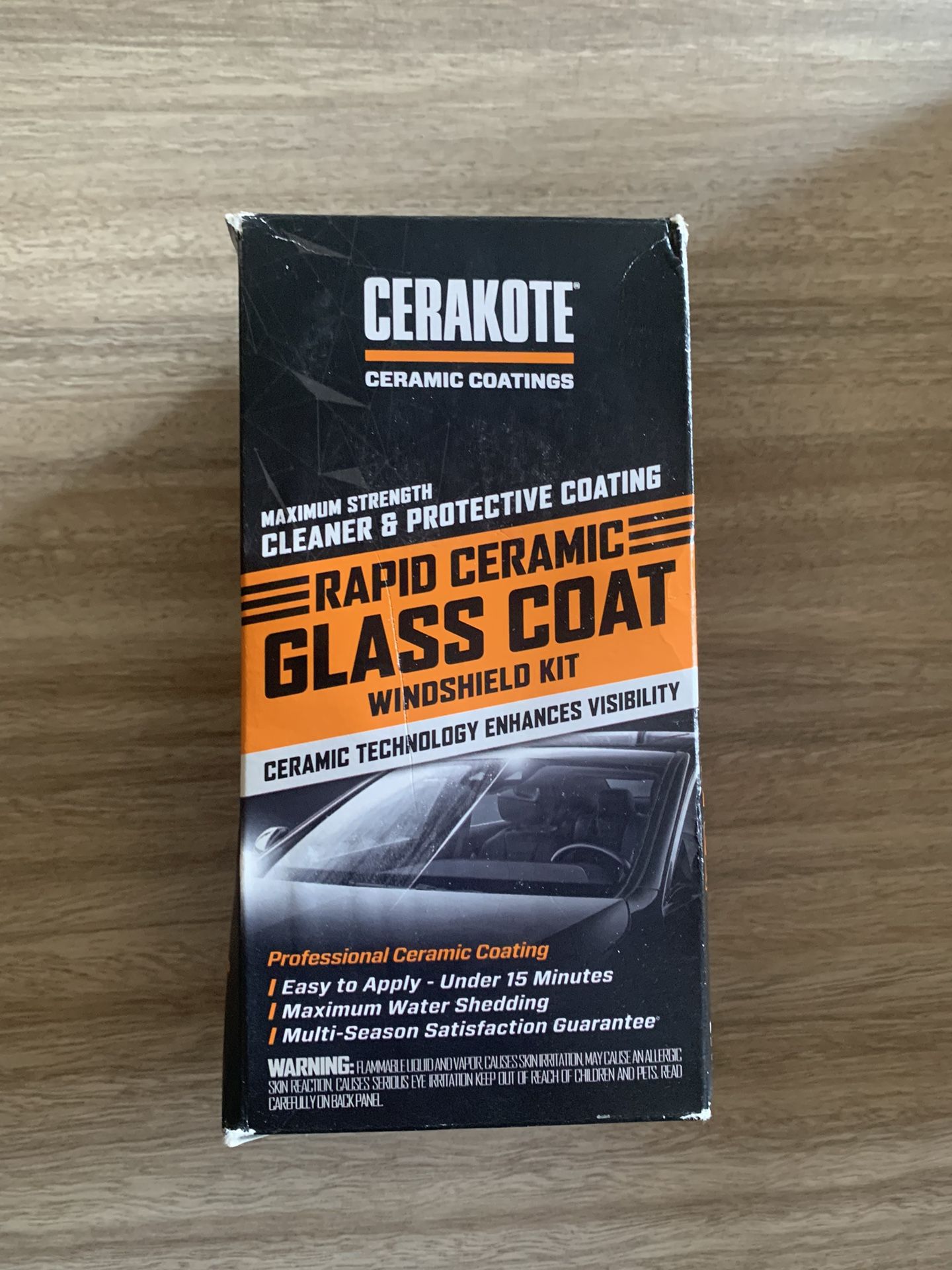 NIB CERAKOTE Rapid Ceramic Coatings Maximum Strength Glass Coat Windshield Kit 