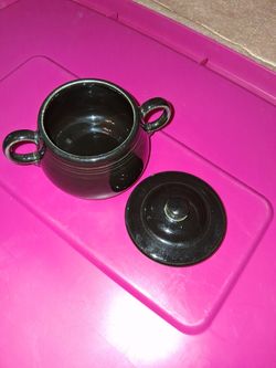 Sugar bowl black with lid