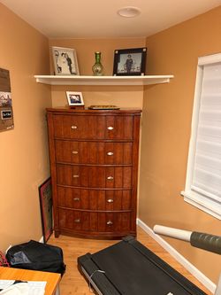 Cherry Wood 5-Drawer Tall Dresser