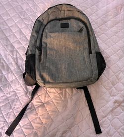 Gray Heathered Backpack with Mesh Side Pockets
