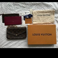 Louis Vuitton LV Felicie Pochette Brown Crossbody Purse Bag